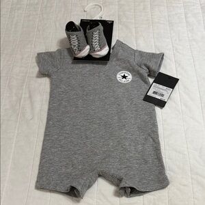 Converse Gray Kids Bodysuit with Logo
